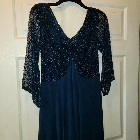 J KARA formal dress size 6 navy/mercury - Picture 3 of 8